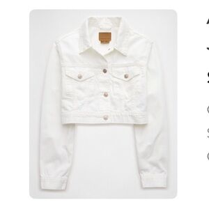 NWT AE Dreamy Drape Cropped Denim Jacket